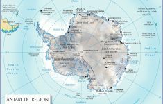 Antarctica Physical Map,map Of Antarctica, Antarctica Travel Map - Printable Map Of Antarctica