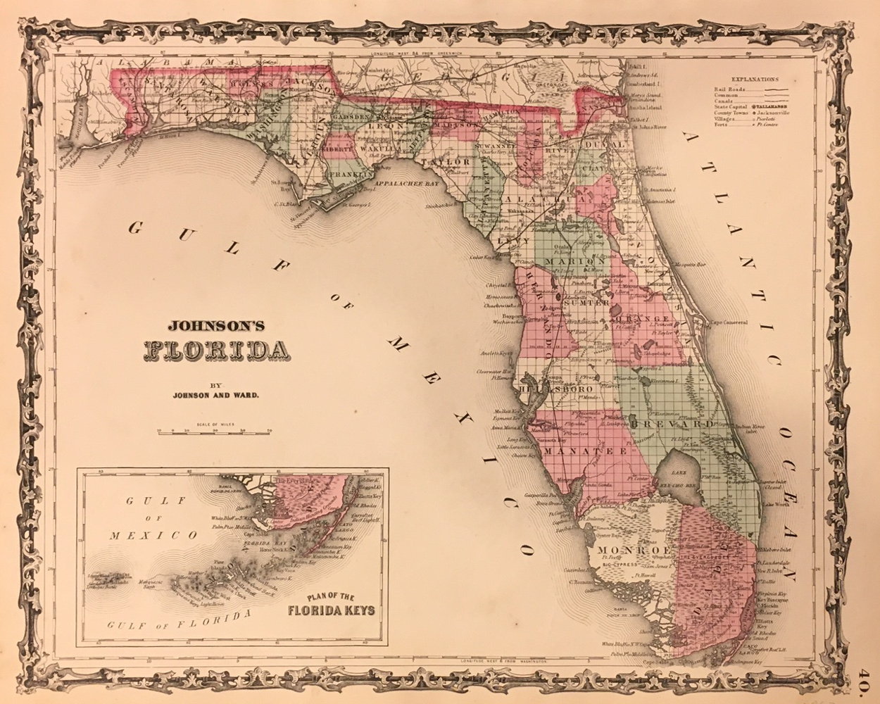 Antique Maps Of Florida - Vintage Florida Maps For Sale
