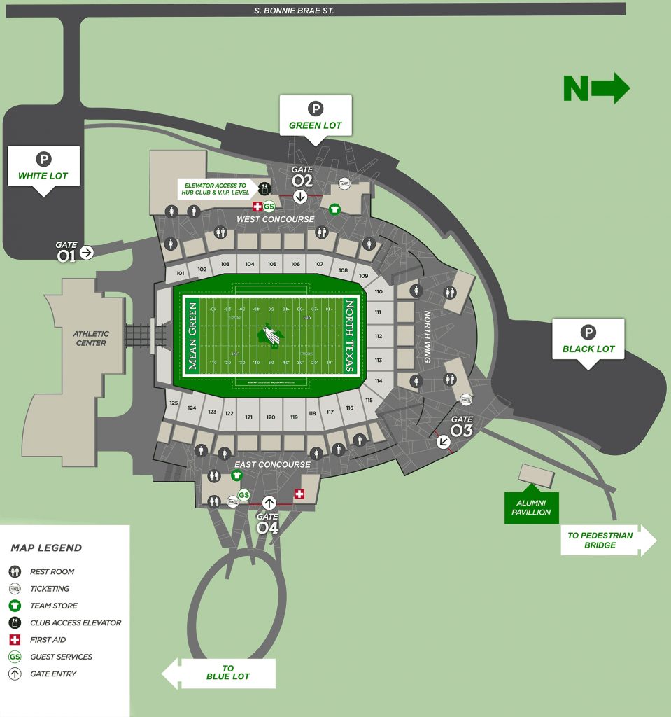 Apogee Stadium Map University Of North Texas Athletics University