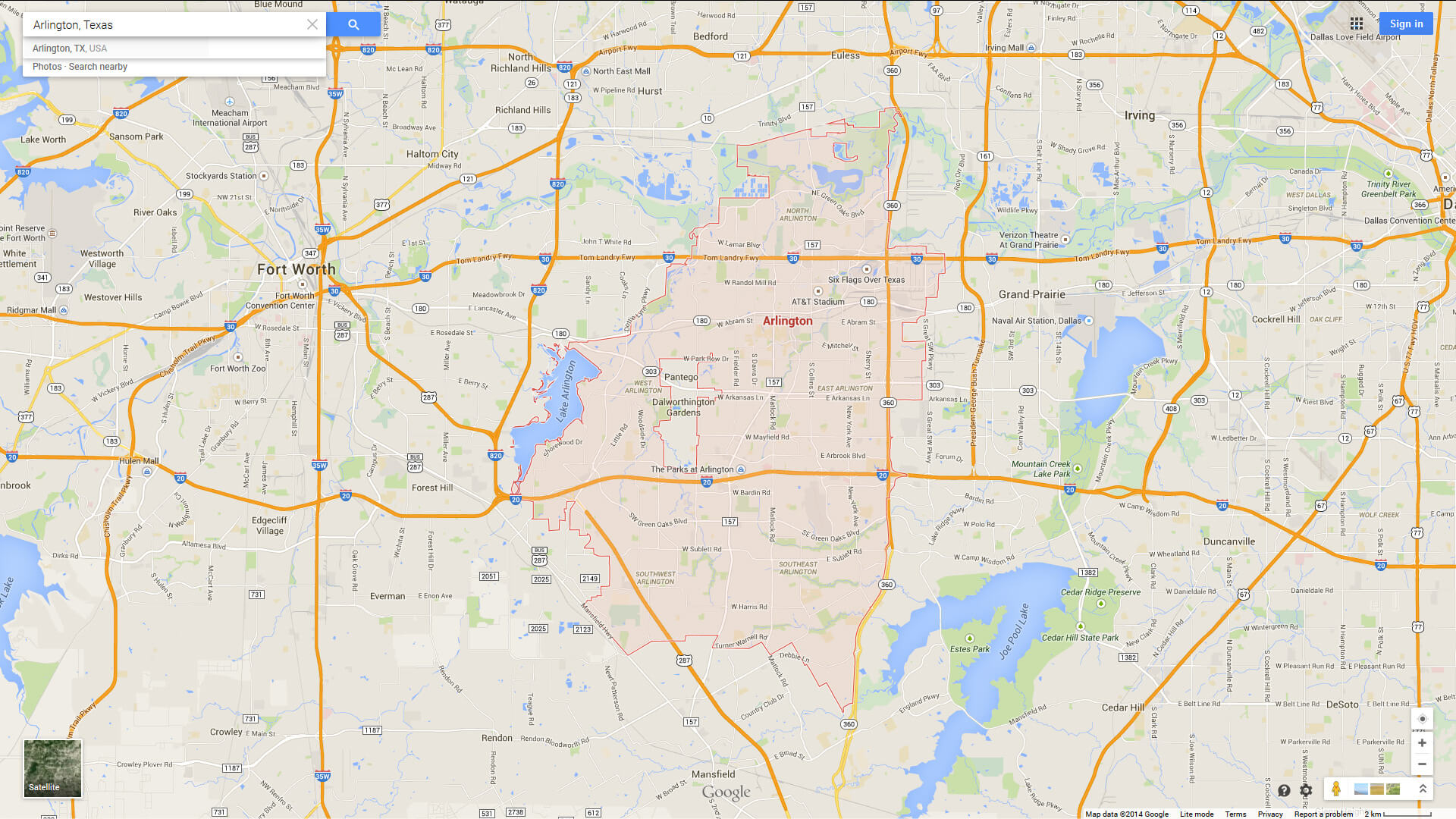 Arlington, Texas Map - Arlington Texas Map