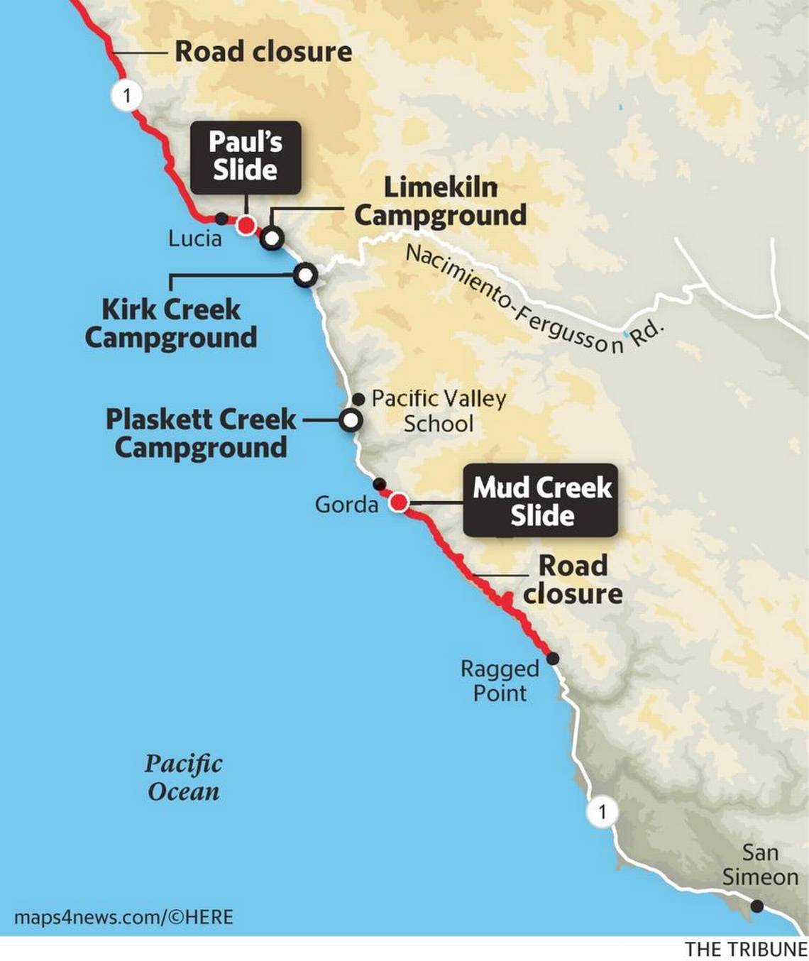Article Google Maps California California Hwy Map California Map - California Highway 1 Closure Map