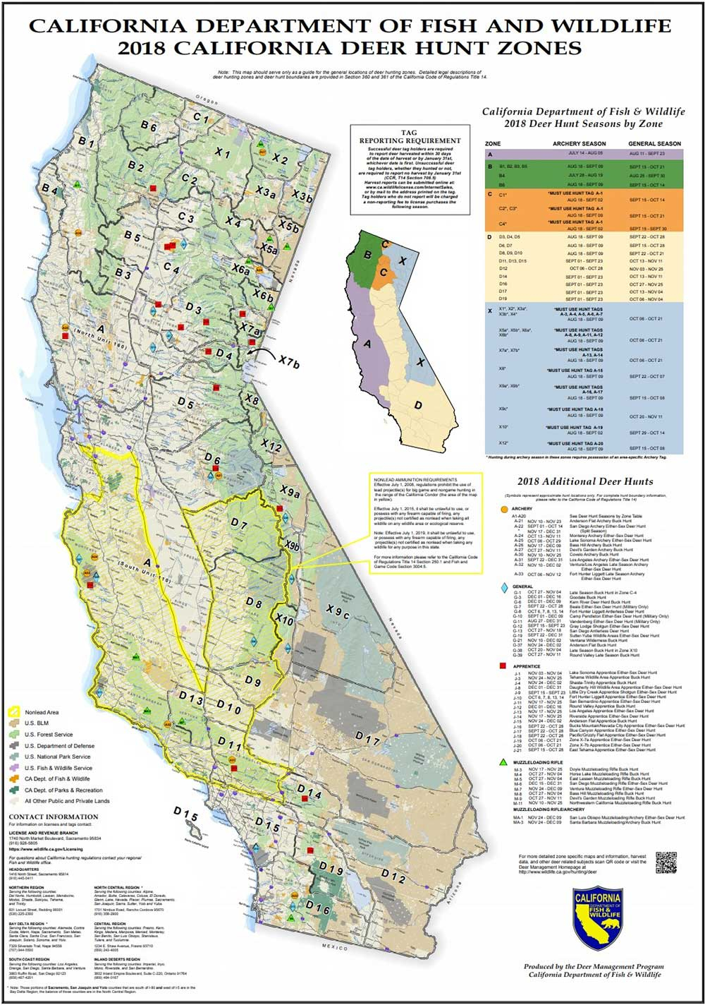 Attn California Hunters: Phase 2 Of Non-Lead Ammunition Requirements - California Deer Hunting Map