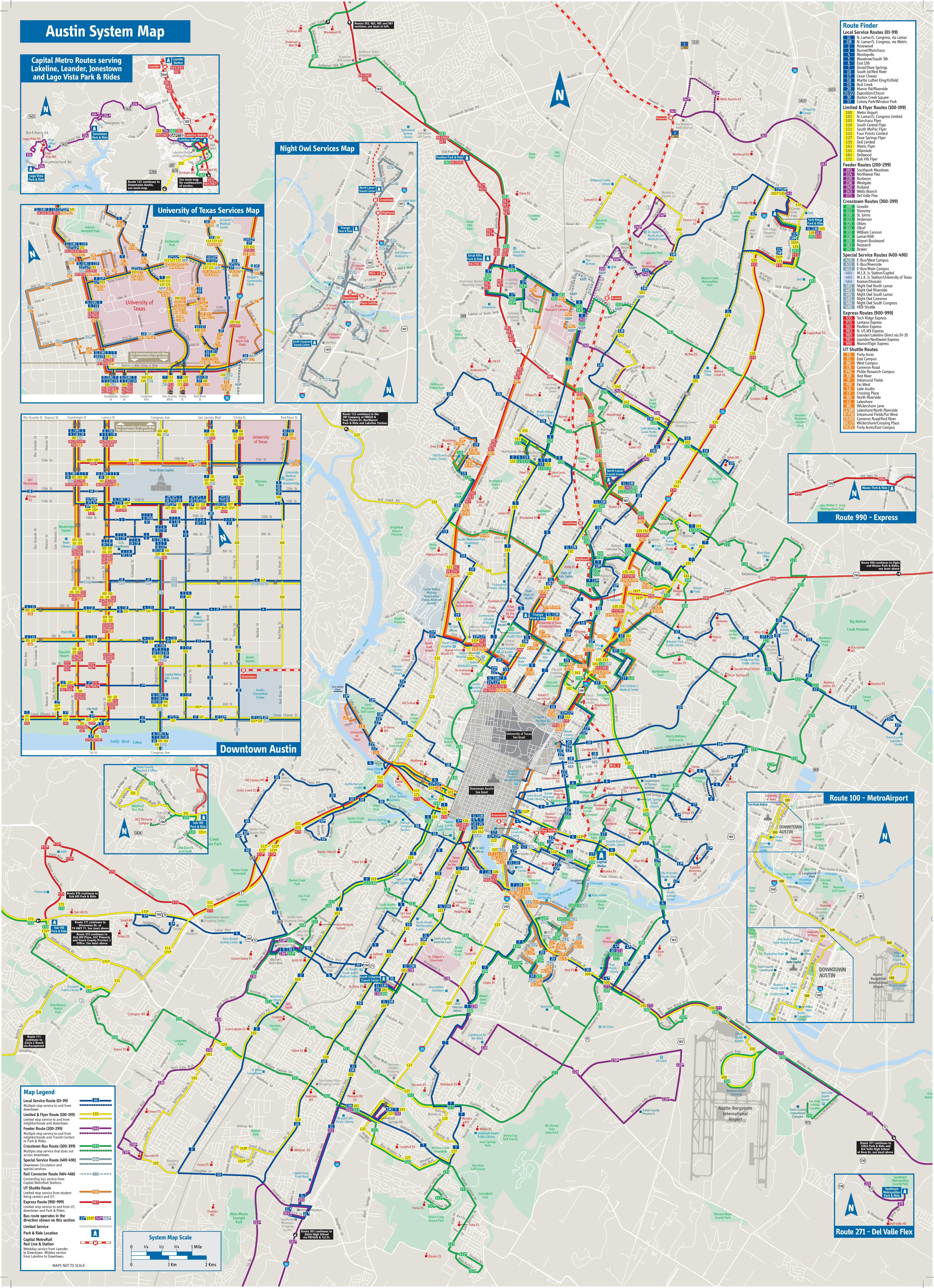 Austin Bus Map - Austin Texas Public Transportation Map