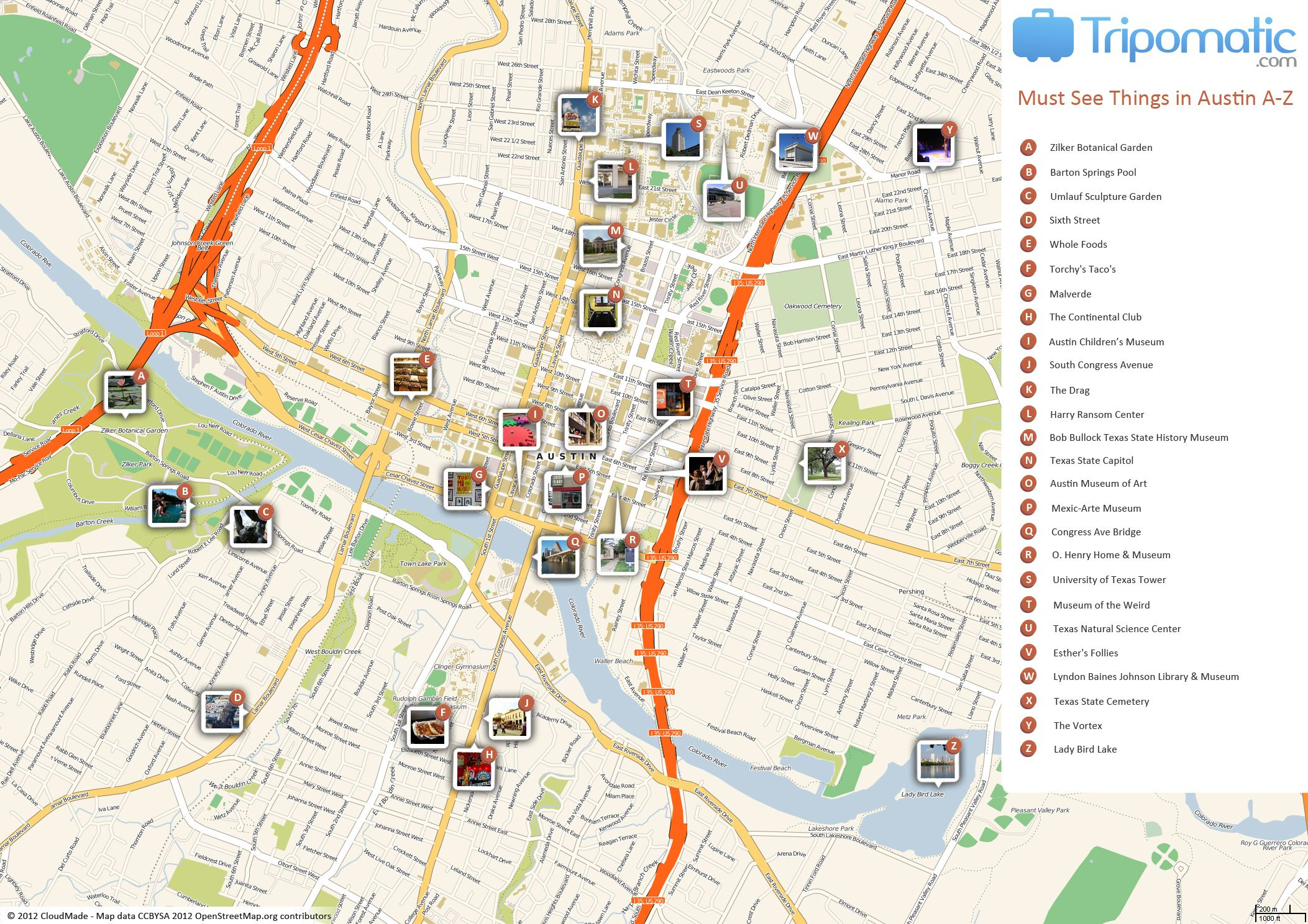 Austin Printable Tourist Map | Free Tourist Maps ✈ | Tourist Map - Printable Map Of Austin