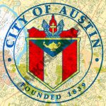 Austin Texas Seal   Austin Map Background   8 X 10 Print   Map Store Austin Texas