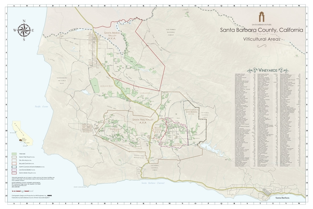 Ava Maps - Santa Barbara Vintners - Santa Barbara California Map