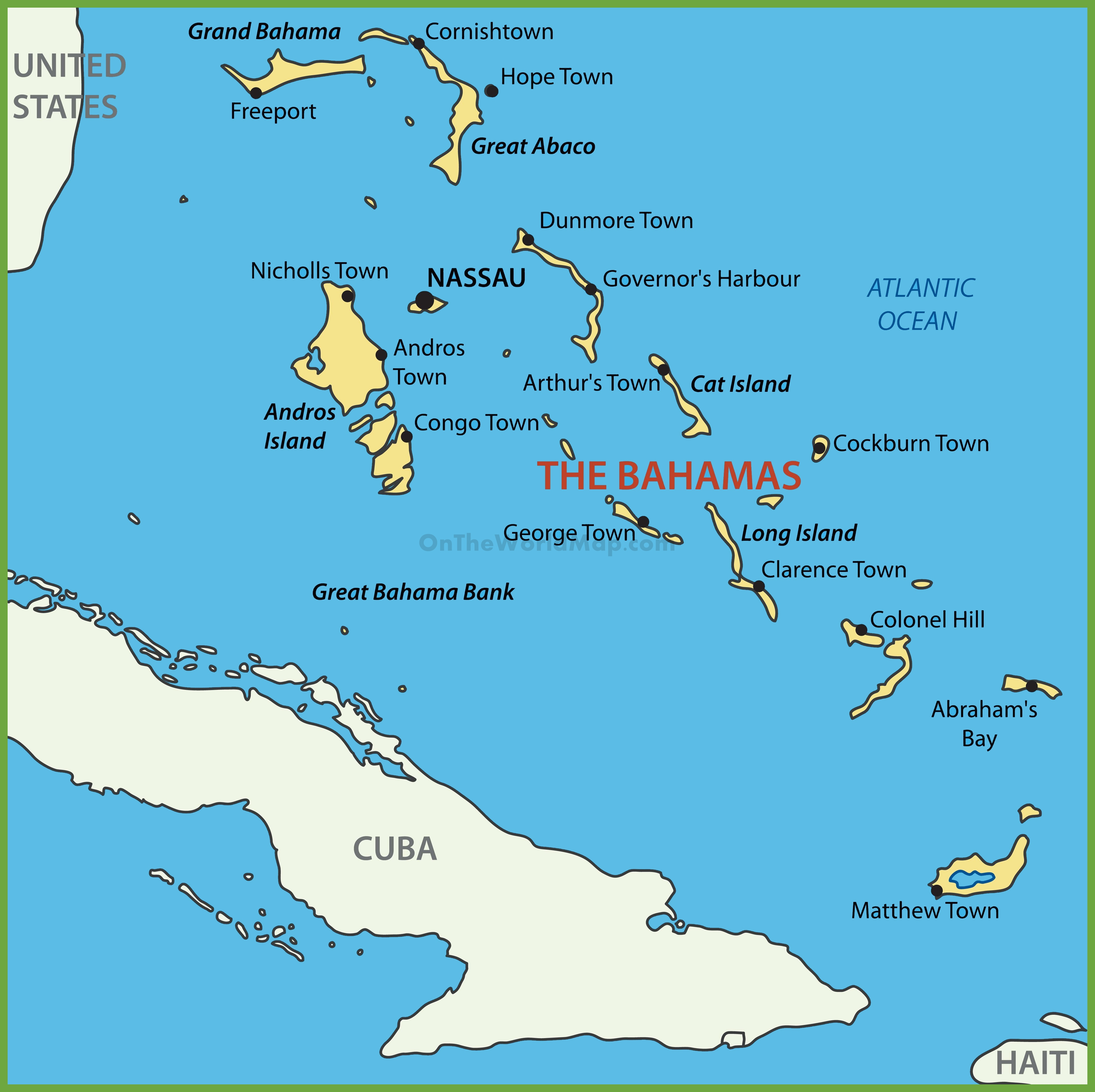 Bahama Islands Map - Map Of Florida And Freeport Bahamas