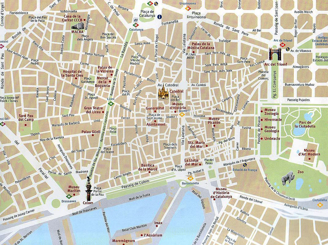 Barcelona Attractions Map Pdf - Free Printable Tourist Map Barcelona - Barcelona Street Map Printable