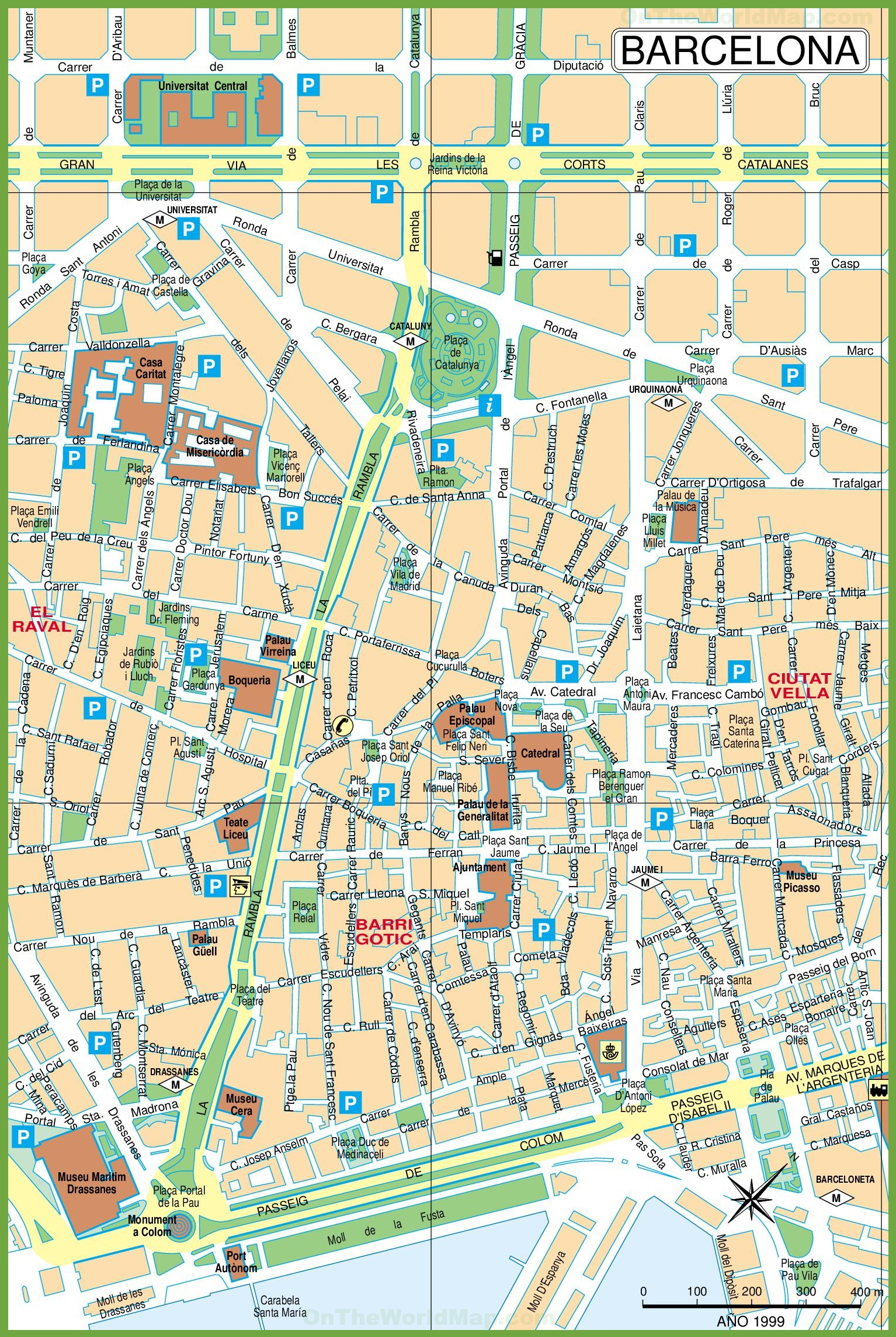 Barcelona City Center Map - City Map Of Barcelona Printable