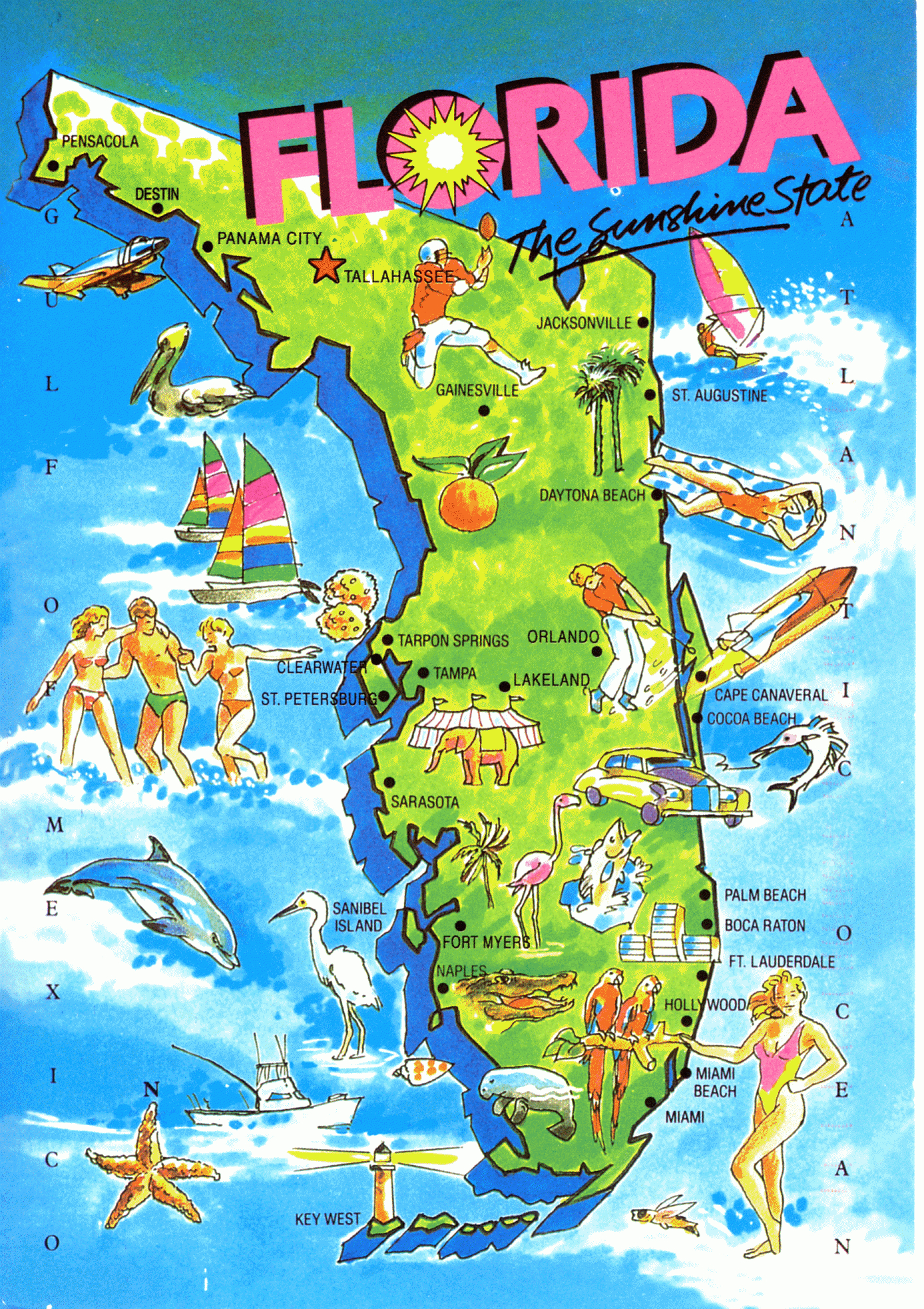 Beautiful State Of Florida - I Love Visiting Here. My Favorite - Florida Vacation Destinations Map
