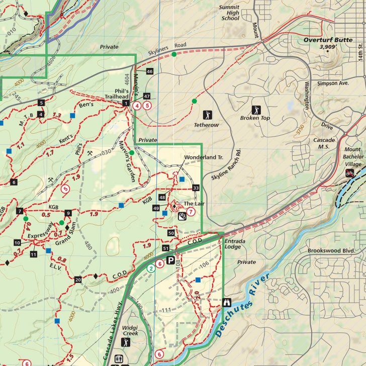 Bend Area Trail Map | Adventure Maps - Printable Map Of Bend Or ...