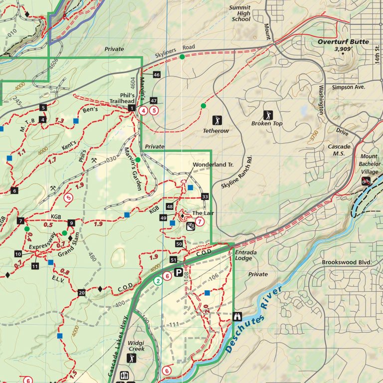 Bend Area Trail Map | Adventure Maps - Printable Map Of Bend Or ...