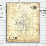 Bend Or Canvas Print Oregon Vintage Map Bend Or City Vintage Map   Printable Map Of Bend Or