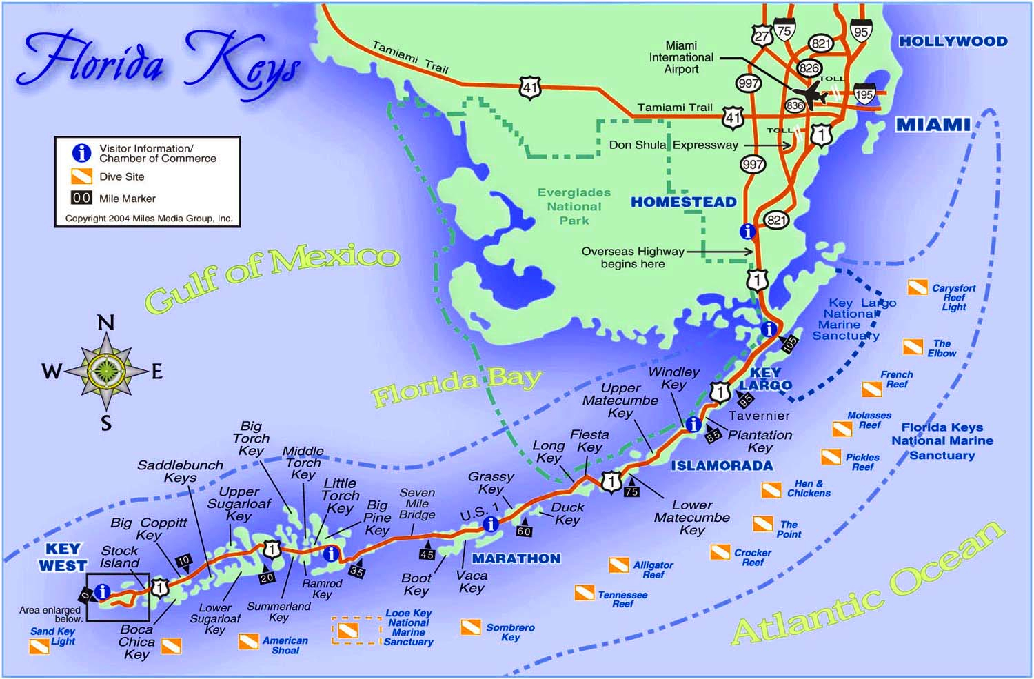 Best Florida Keys Beaches Map And Information - Florida Keys - Map Of Florida Keys And Miami