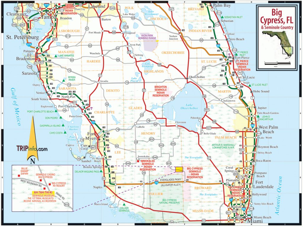 Big Cypress & Florida Seminole Country Map - Seminole Florida Map ...