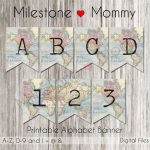 Birthday Banner Map, Travel Party Banner, Printable Banner Alphabet   Printable Map Banner