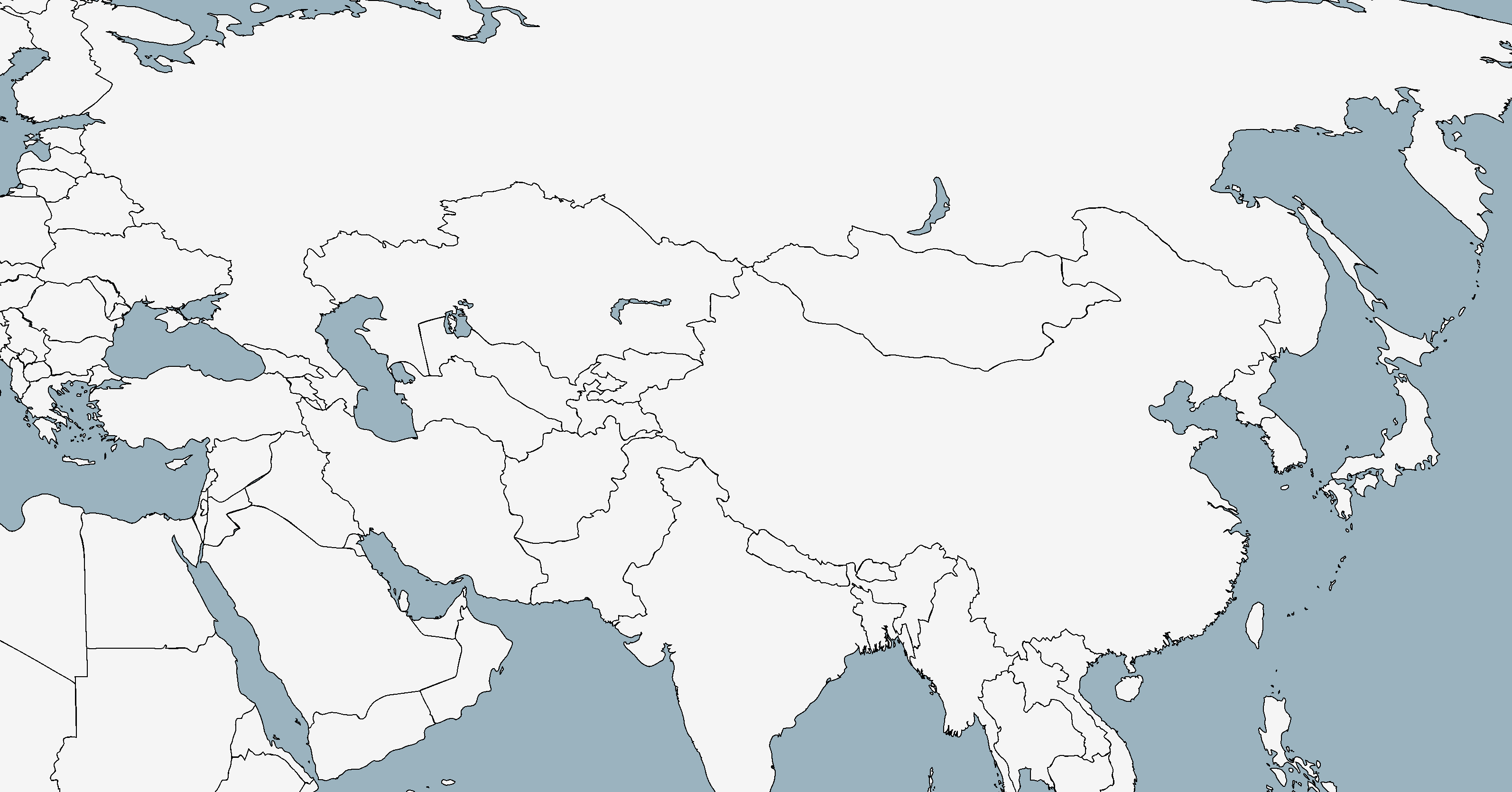 Blank Outline Map Middle East