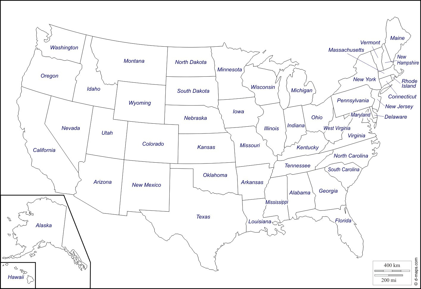 Blank Us Map With State Names States Without Filemap Of Inside - Printable Map Of The Usa States