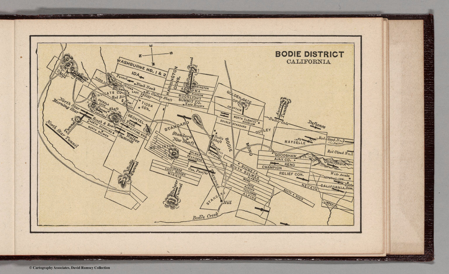 Bodie District, California - David Rumsey Historical Map Collection - Bodie California Map