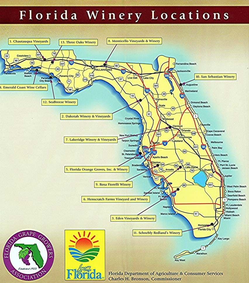 Bump &amp;amp; Run Chat | Florida | Wine, Florida, Wine Country - Florida Winery Map