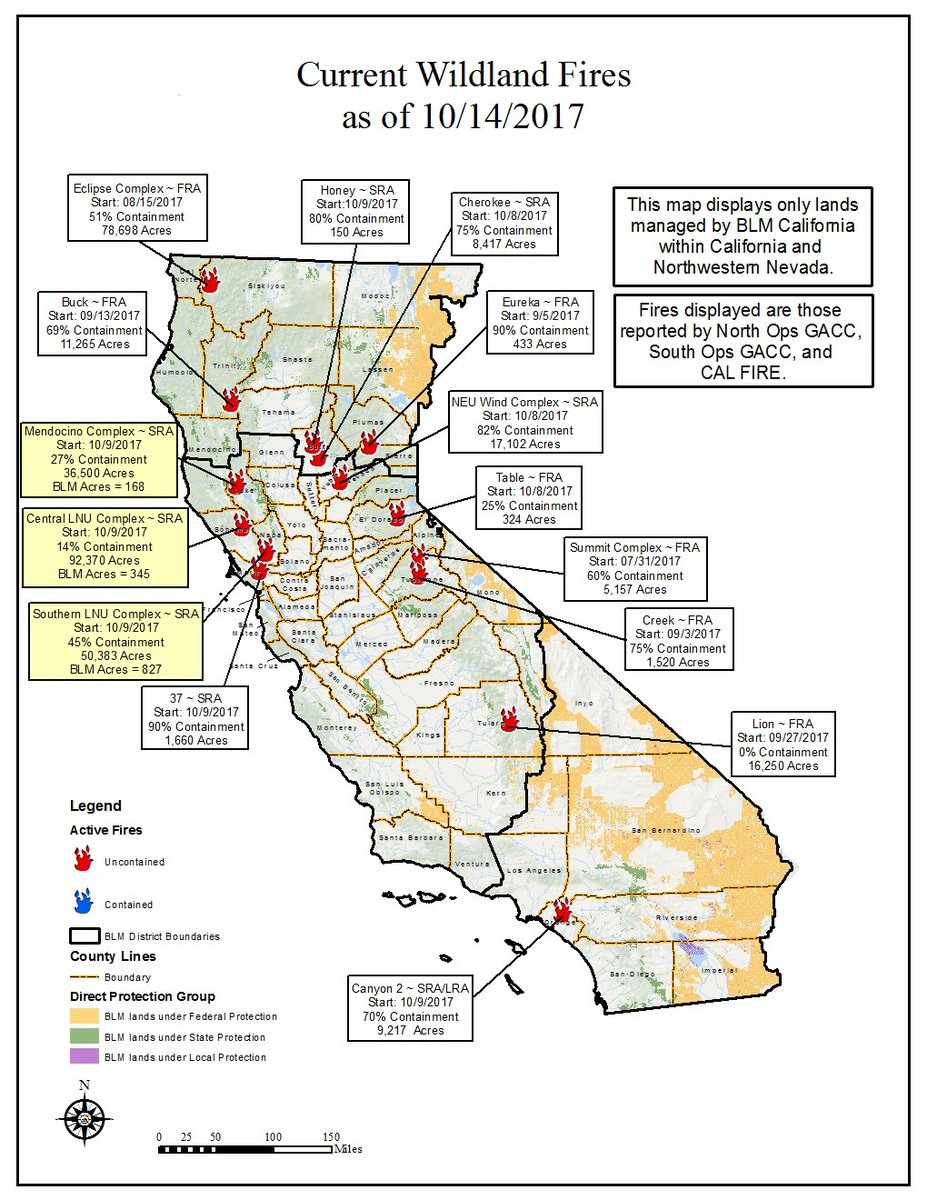 Bureau Of Land Management California On Twitter: &amp;quot;10/14 Wildfire Map - Blm Land Map California