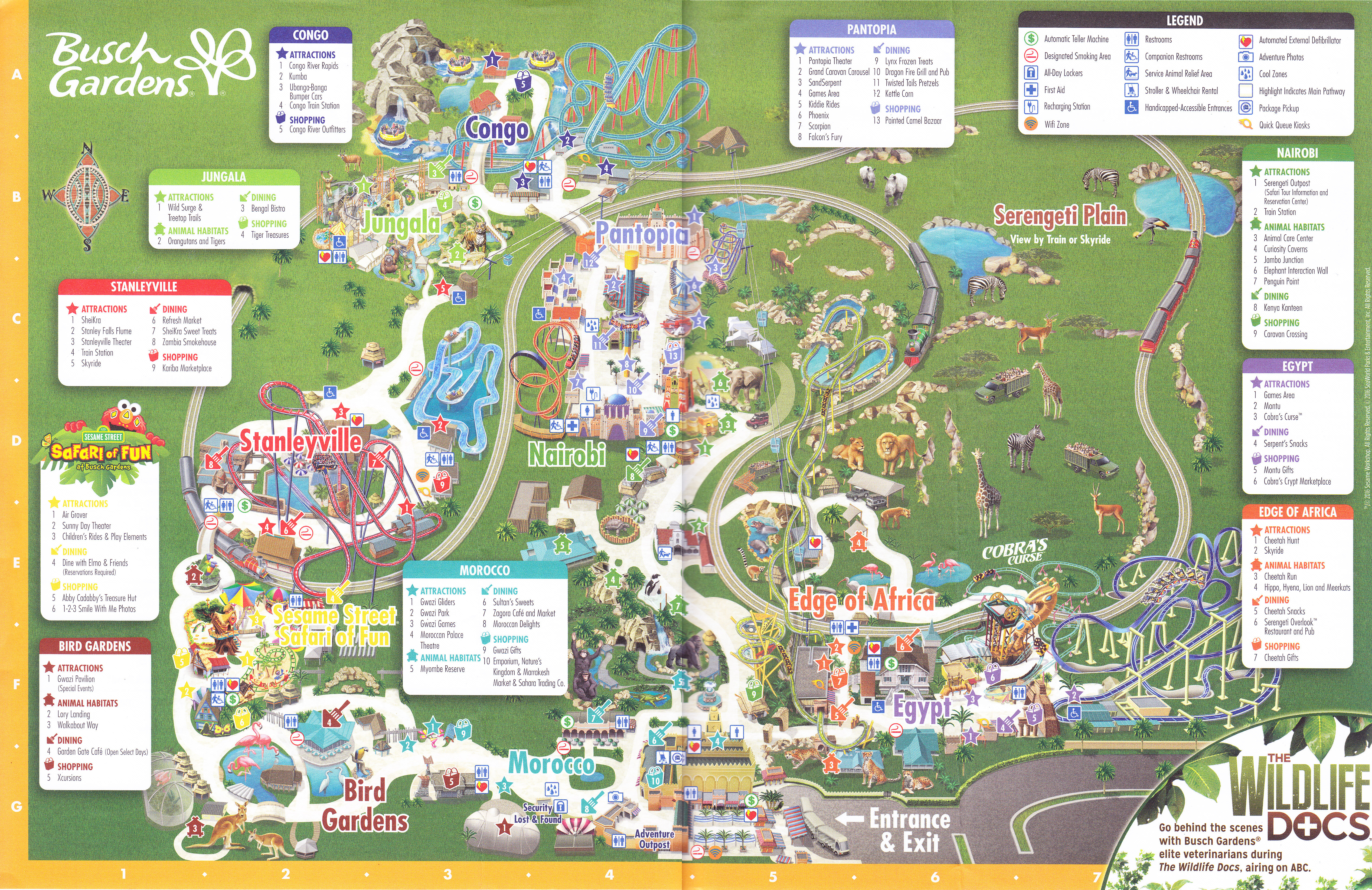 Busch Gardens Tampa - 2016 Park Map - Florida Busch Gardens Map