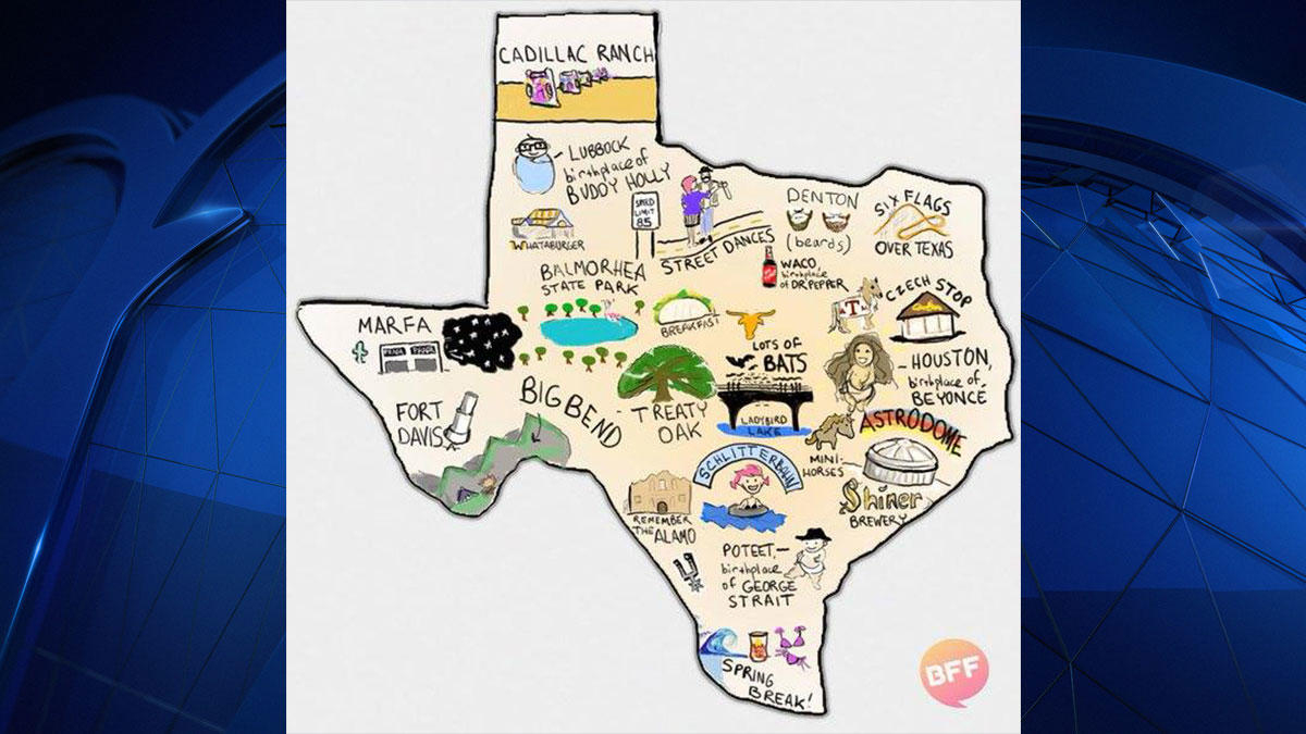 Buzzfeed Austin Releases Map Of Texas Without Dfw - Nbc 5 Dallas - Cadillac Ranch Texas Map