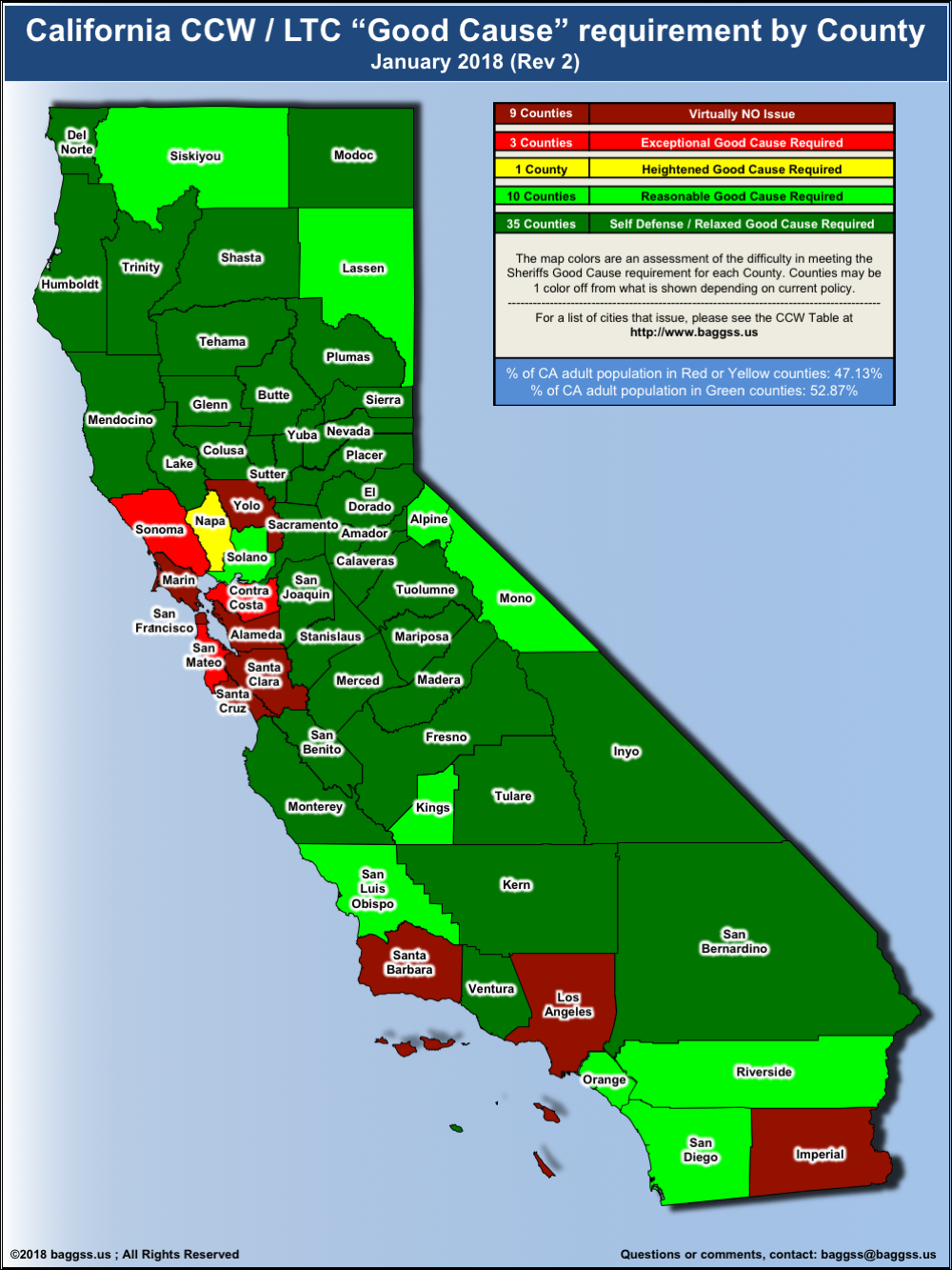 Ca Ccw Mapcounty - Gs2Acgs2Ac - California Ccw Map