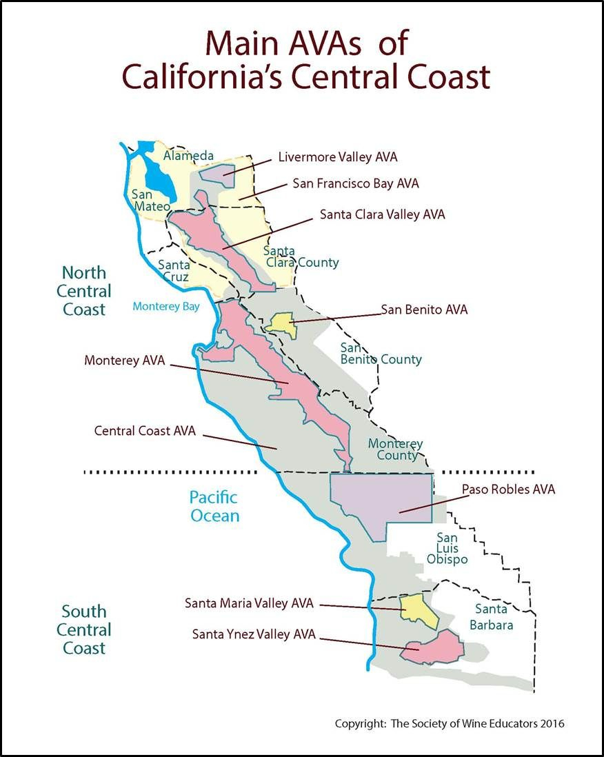 Ca Central Coast Swe Map 2016 | Wine Maps | Pinterest | Wine - Central California Wine Country Map
