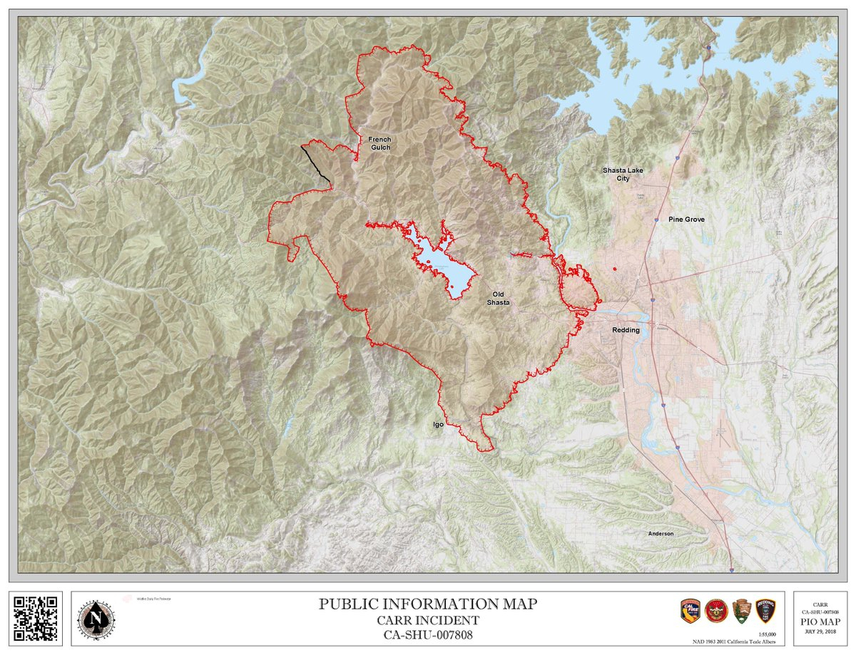 Cal Fire Shu On Twitter: &amp;quot;#carrfire [Update] Incident Map 07.29… &amp;quot; - Redding California Fire Map