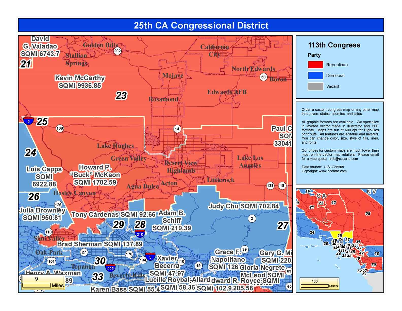 California 27th Congressional District Map 6787