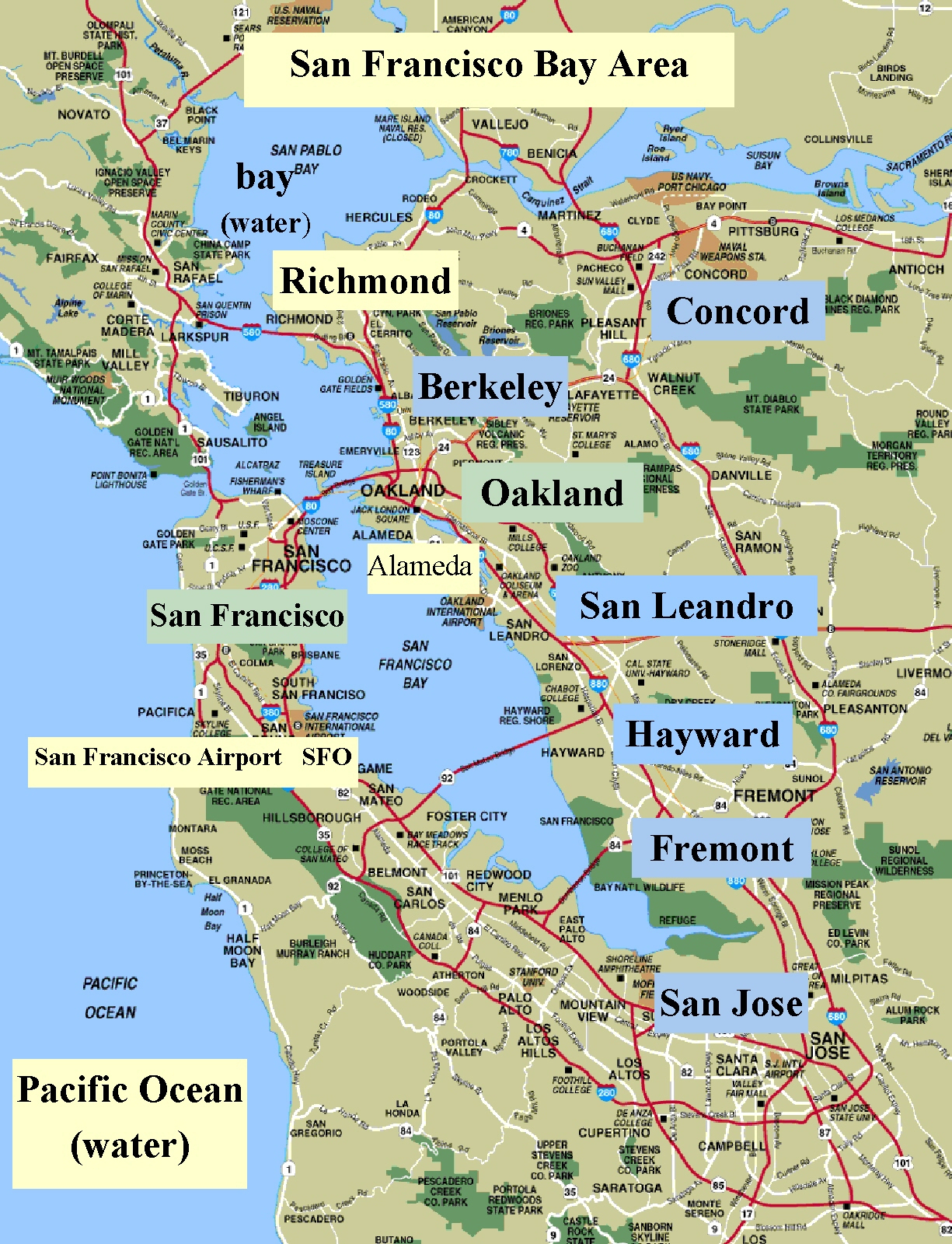 California Bay Area Map Sanfrancisco Bay Area And California Maps - San Francisco Bay Area Map California