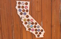 California Beer Cap Map Bottle Cap Map Collection Beer Cap Gift Art - California Beer Cap Map