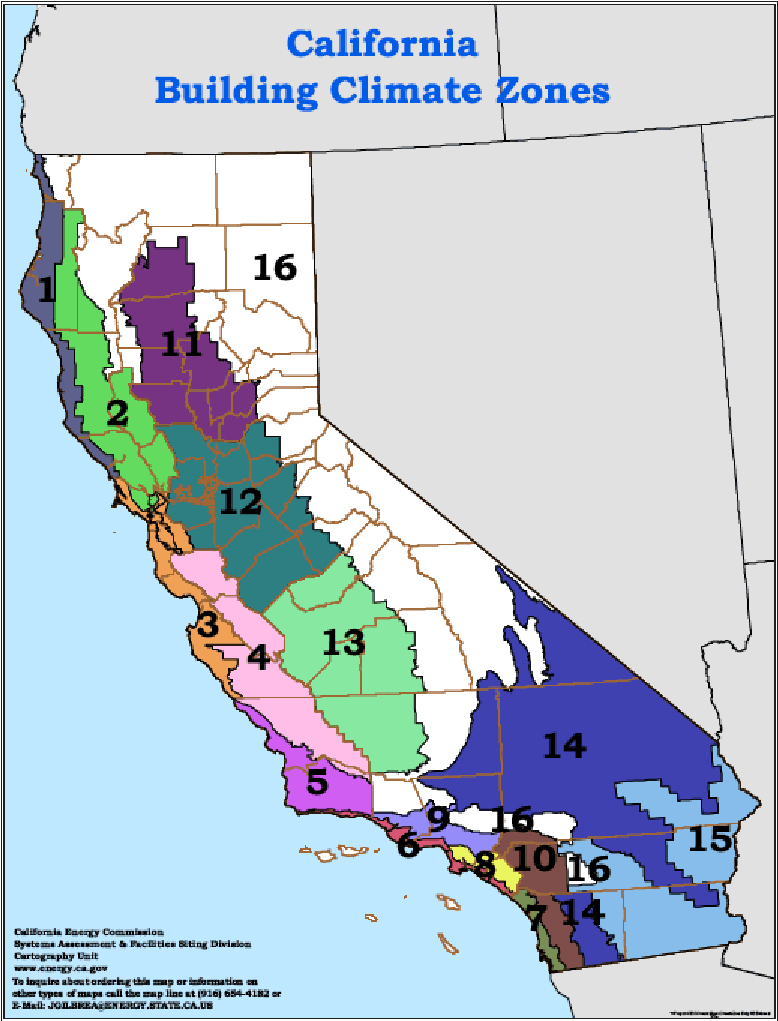 California Climate Zones Map - Klipy - Florida Building Code Climate Zone Map