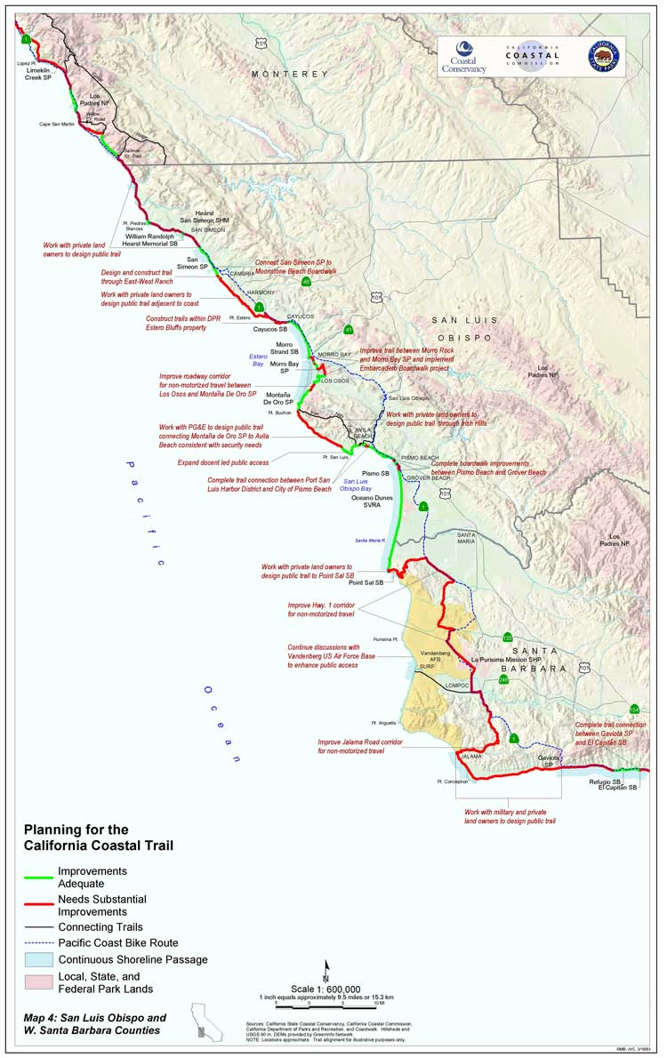 California Coastal Trail - California Coast Bike Route Map