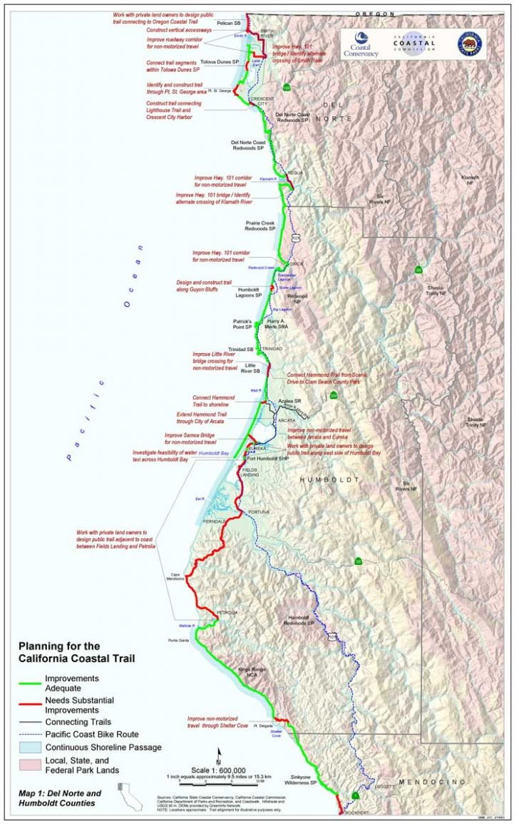 California Coastal Trail - Fast Track Map California | Printable Maps