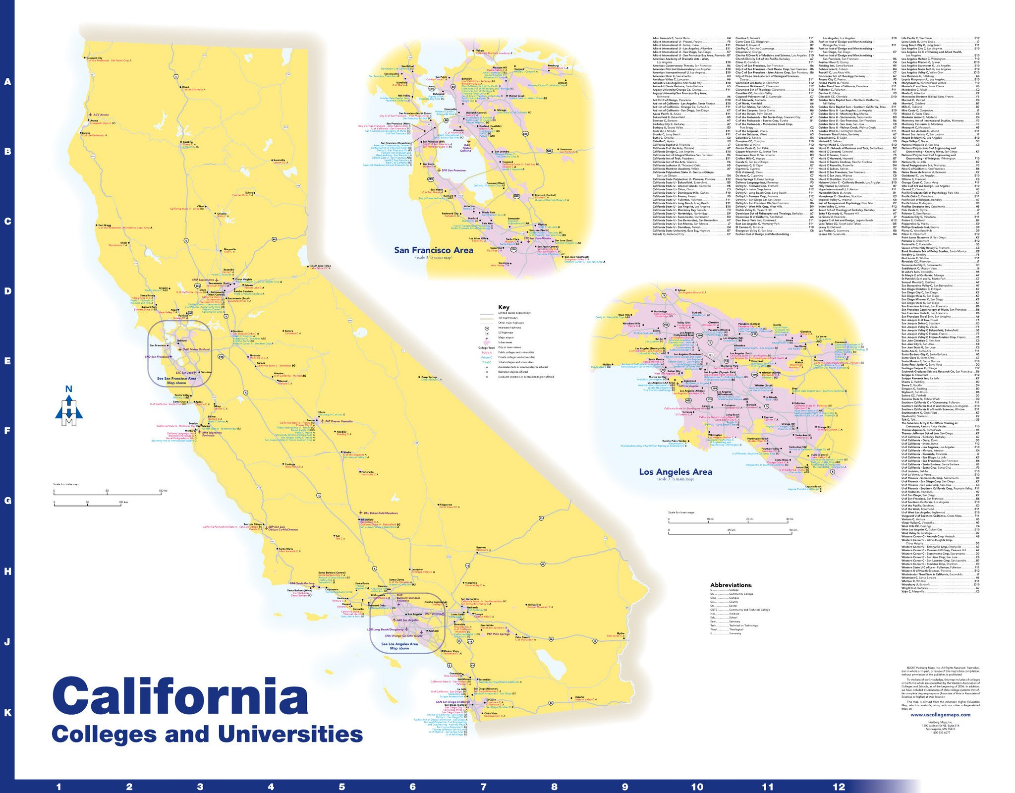California Colleges And Universities High-Quality Map Of Community - Colleges In California Map