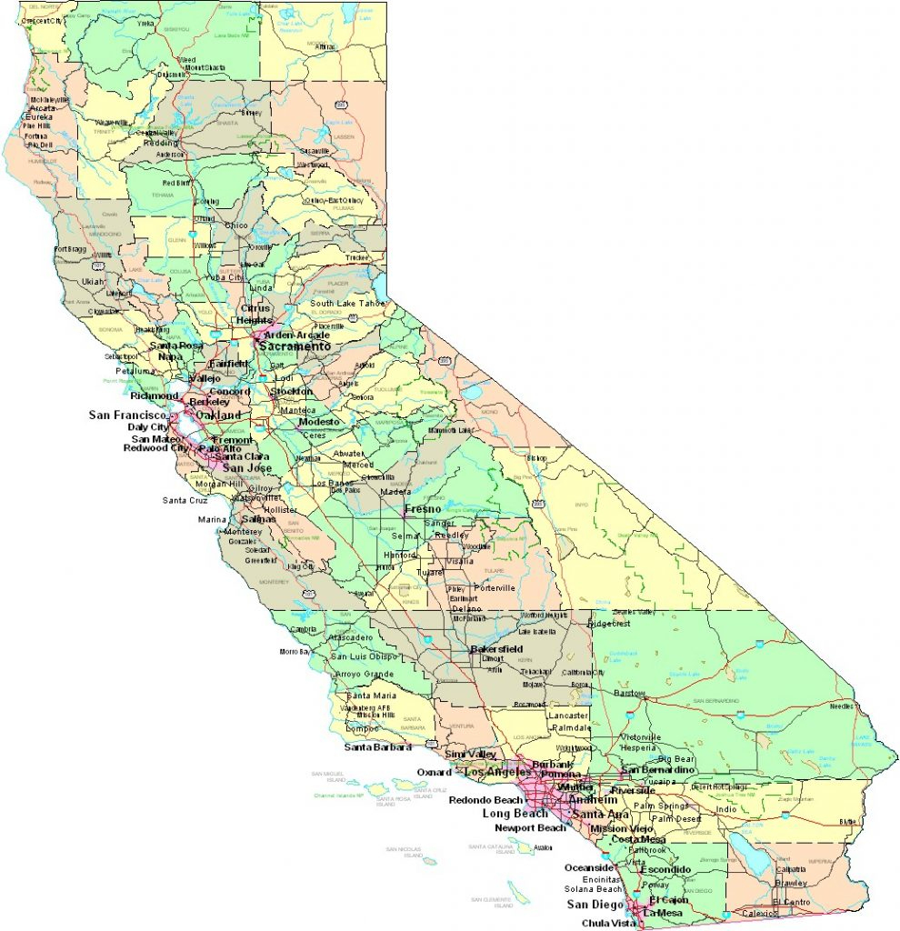 California County Maps With Cities - Klipy - B Zone California Map