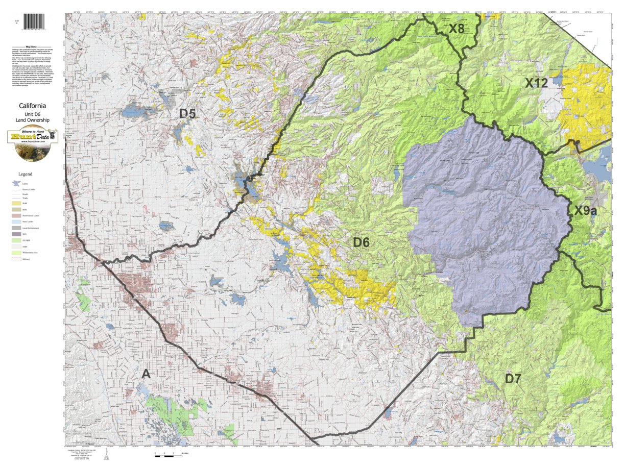 California Deer Hunting Zone D6 Map - Huntdata Llc - Avenza Maps - California Hunting Map