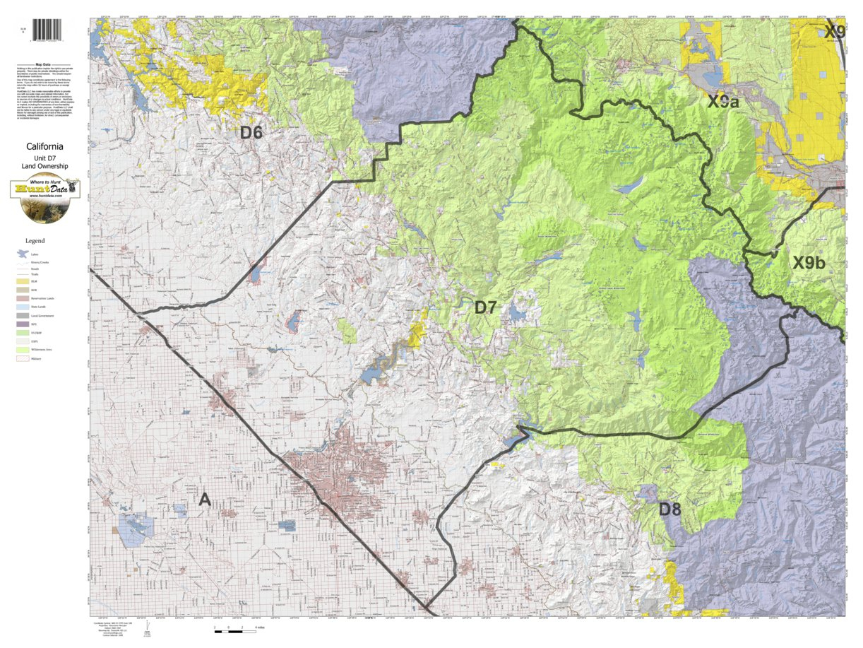 California Deer Hunting Zone D7 Map - Huntdata Llc - Avenza Maps - California D5 Hunting Zone Map