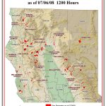 California Fires Map California Road Map Current Fires California   Map Showing Current Fires In California