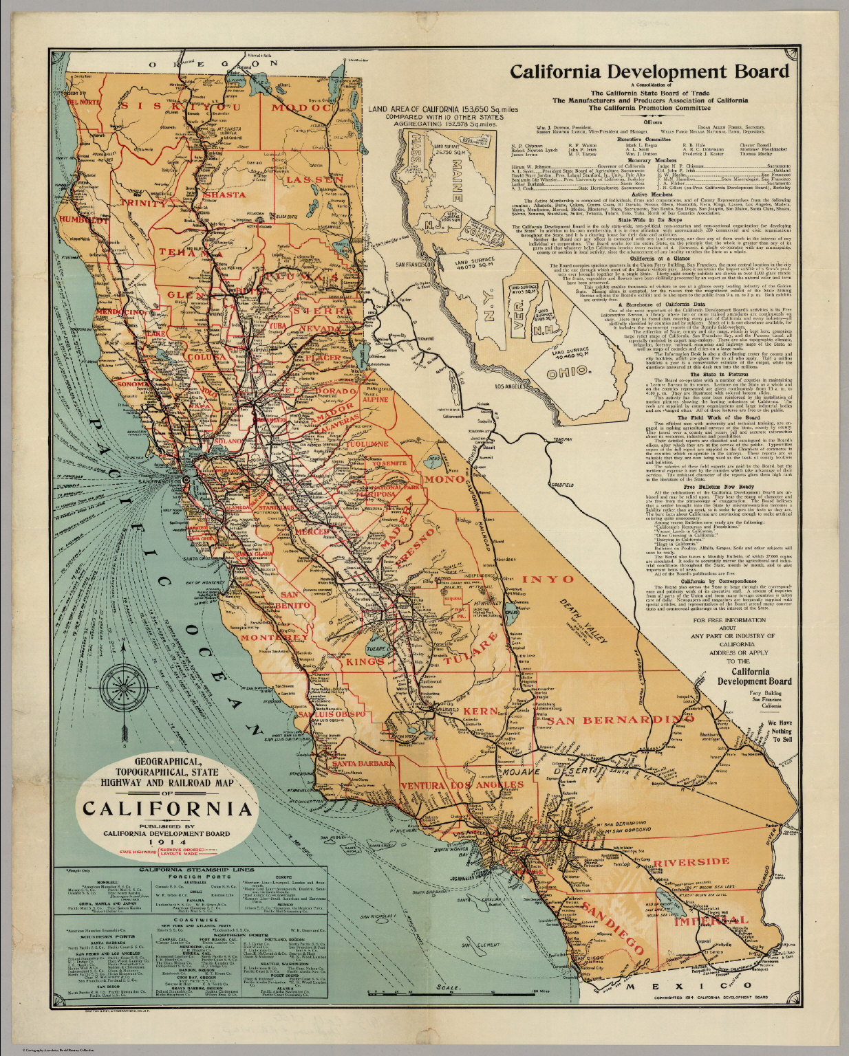California Highway And Railroad Map - David Rumsey Historical Map - Historical Map Of California