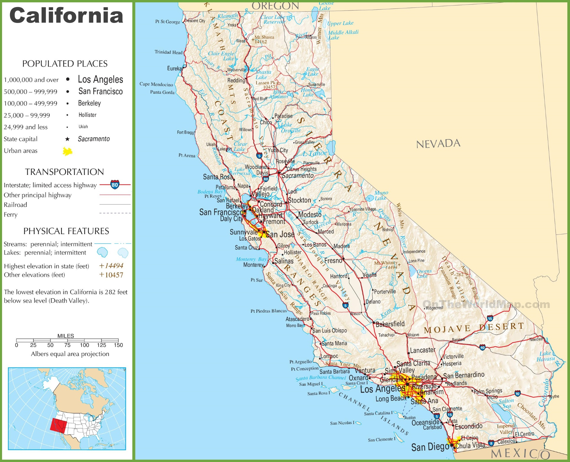California Highway Map - California Interstate Highway Map