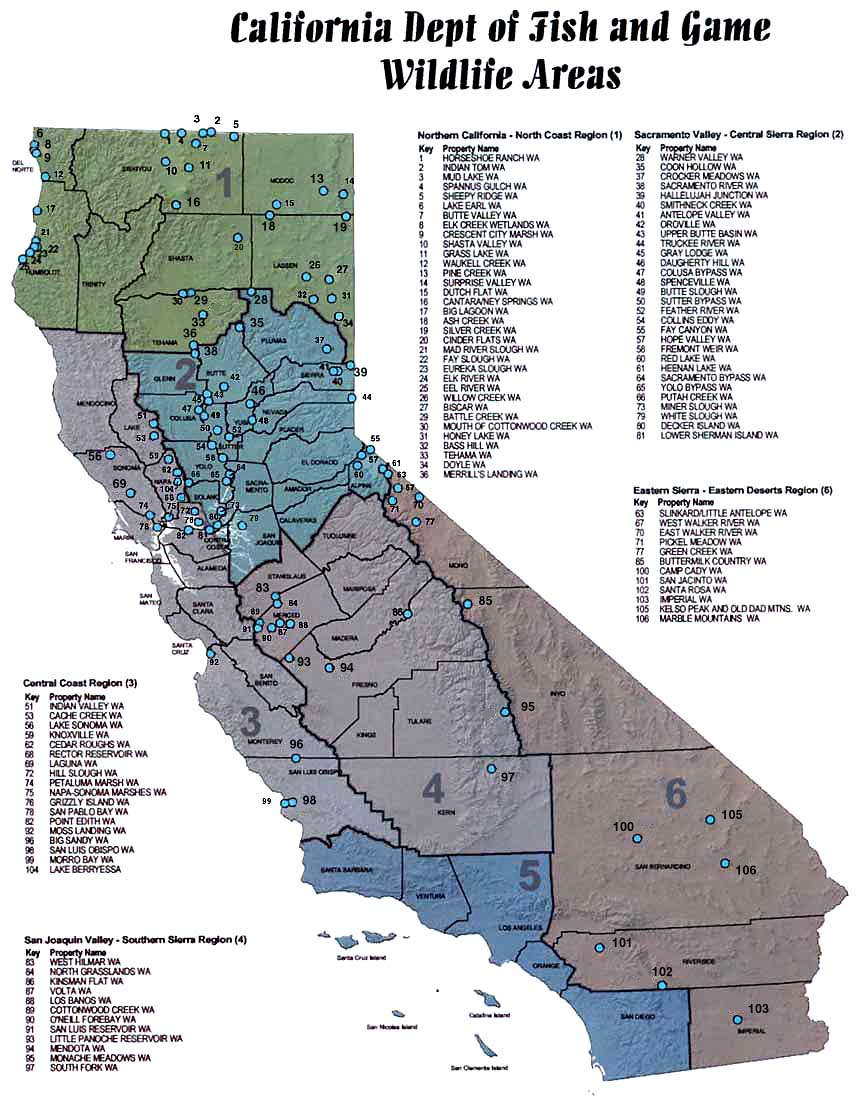 Map Of Hunting Zones In California Printable Maps