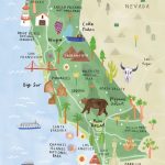 California Illustrated Map   California Print   California Map   California Map Poster