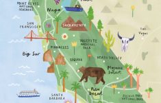 California Illustrated Map - California Print - California Map - California Map Poster