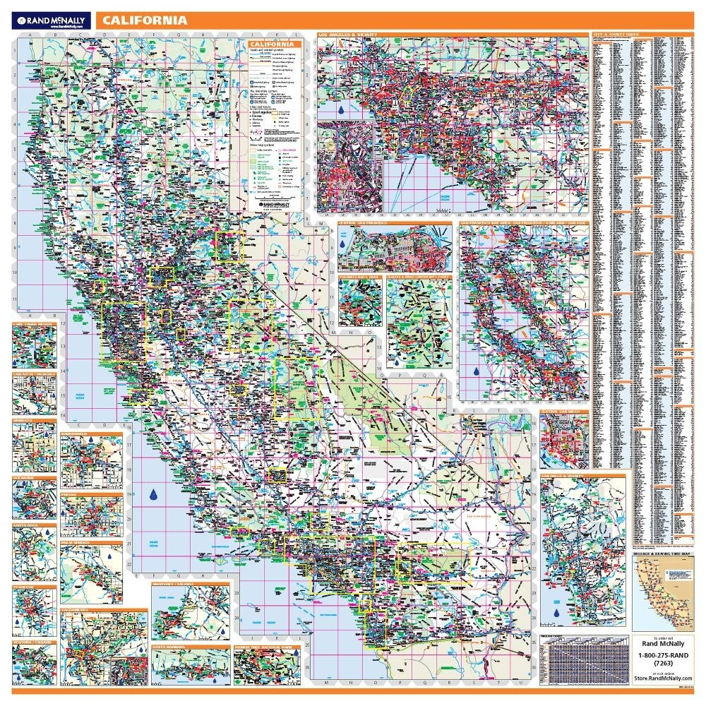 California Laminated State Wall Map - Laminated California Wall Map