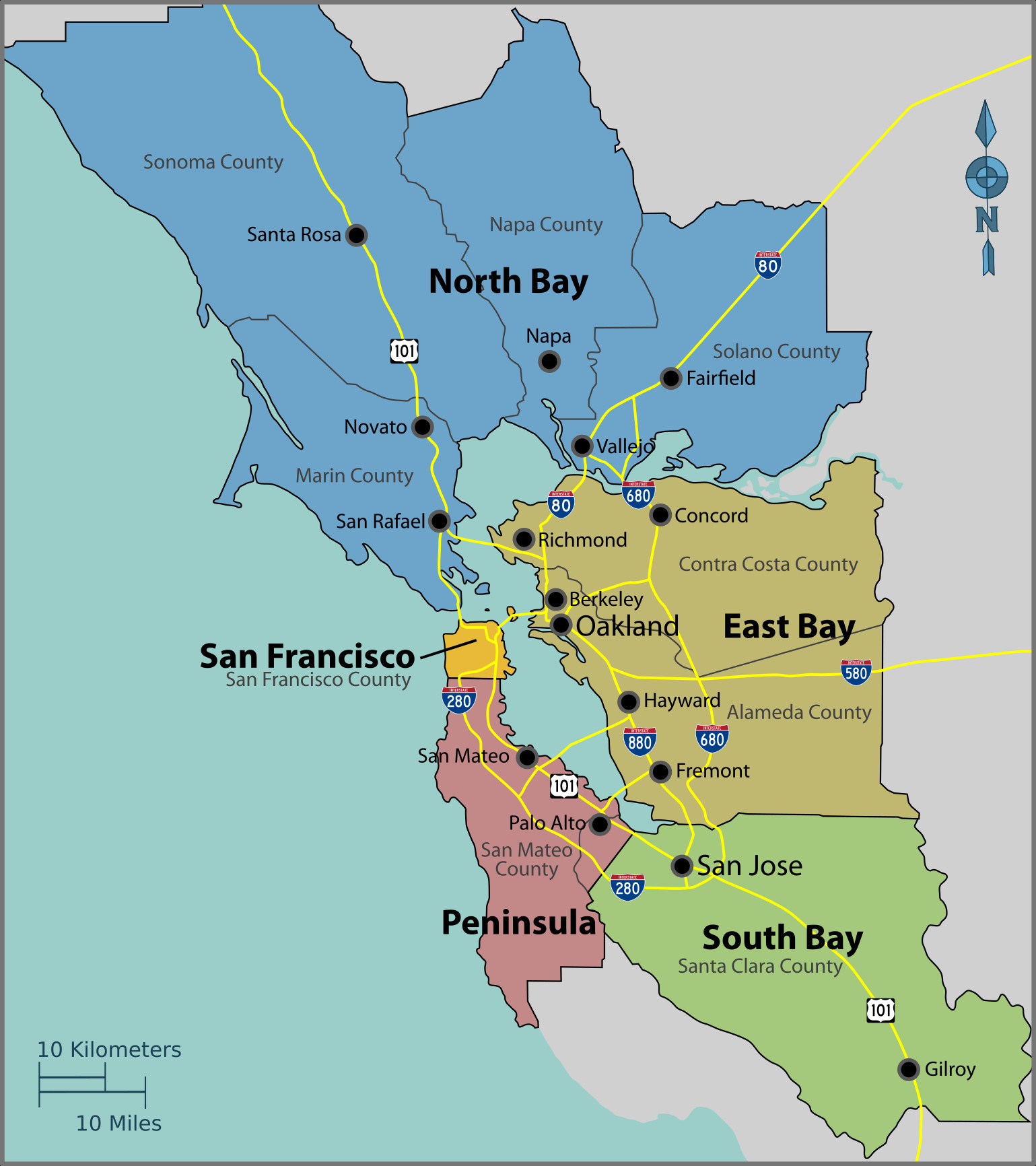 California Landforms Map Free Printable San Francisco Bay Area - California Landforms Map