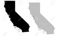 California Map. Black And White. Mercator Projection. Royalty Free - California Map Black And White