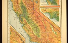 California Map California Topographic Map Colorful Colored | Map - California Map Wall Art